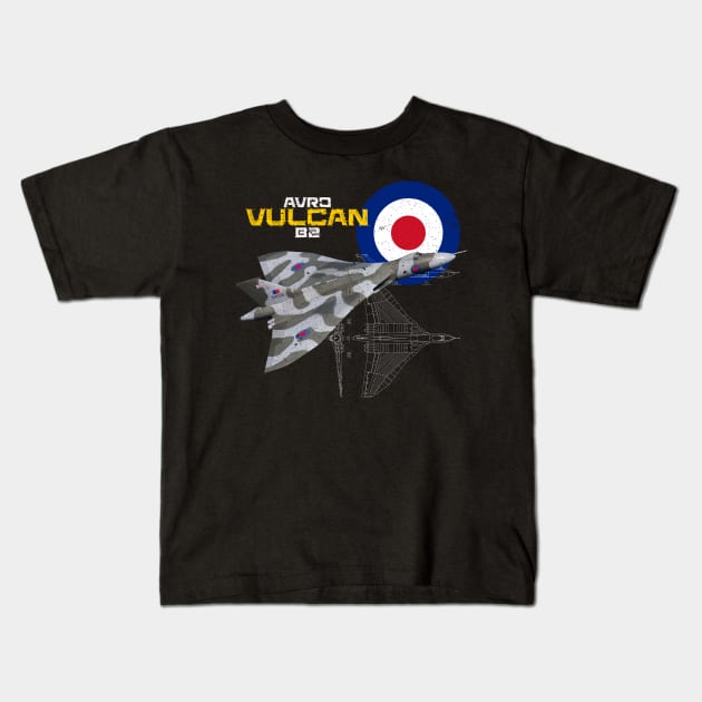 British Avro Vulcan B2 (dark) Kids T-Shirt by NorthAngle